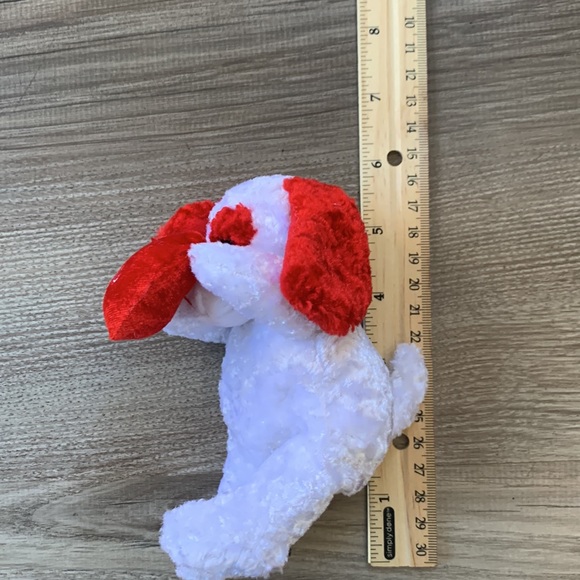 Red Bullseye Spot dog Valentine plush Love Red Heart Commonwealth toy novelty - Picture 3 of 6